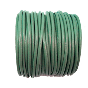 Leer Koord Grijs/groen 2mm